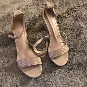 Rhinestone Golden Heels